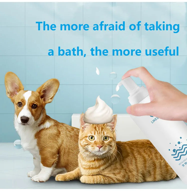 200ml Pet Dry Cleaning Foam – Water-Free Shampoo for Dogs & Cats