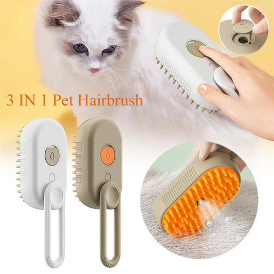 3-in-1 Pet Electric Steam Grooming Brush