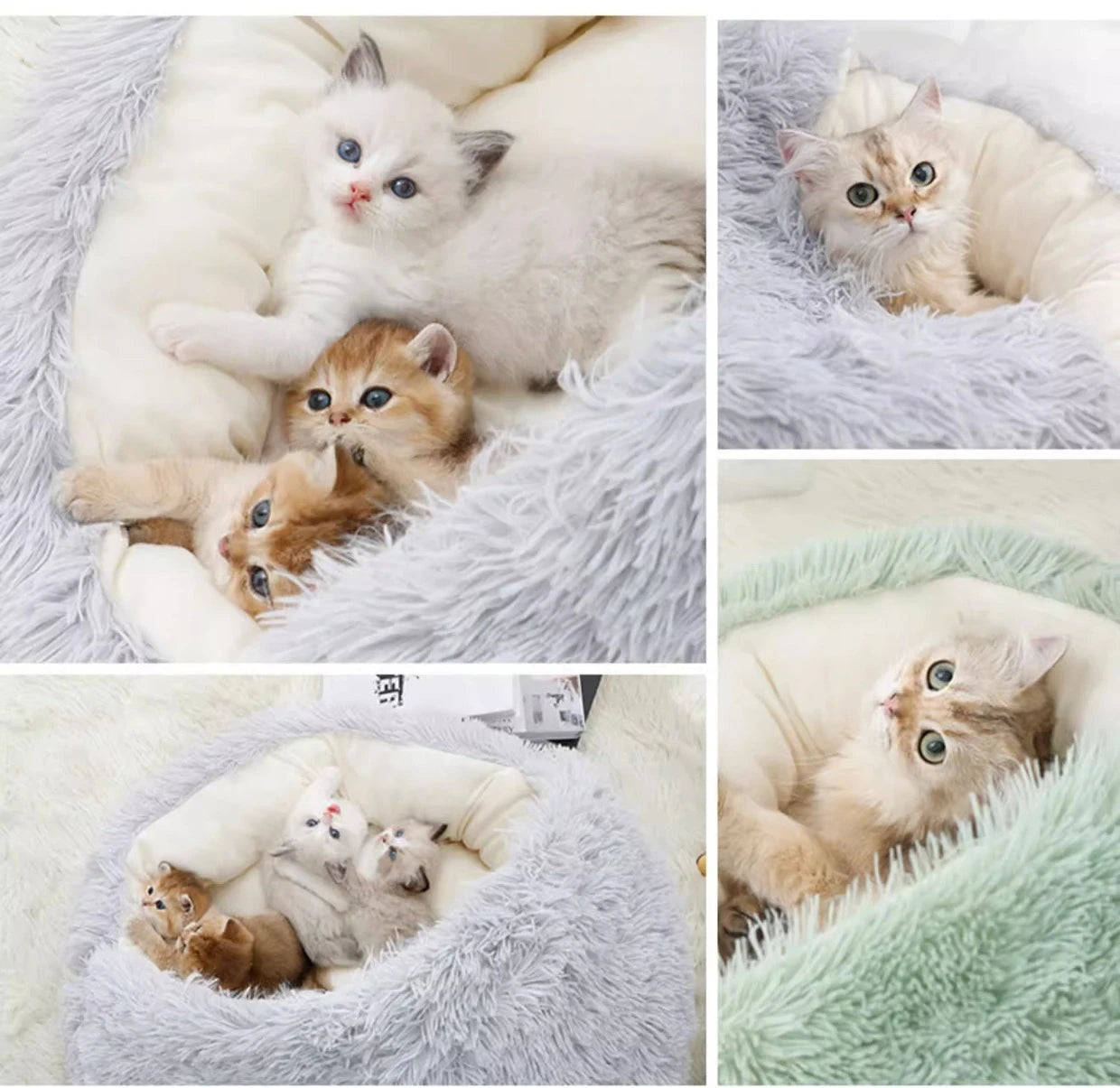 Autumn And Winter Soft Plush Pet Bed And Pet Bed Winter Warm And Cold Plush Comforter Nest Shell Cat Nest Semi-enclosed Cat Nest