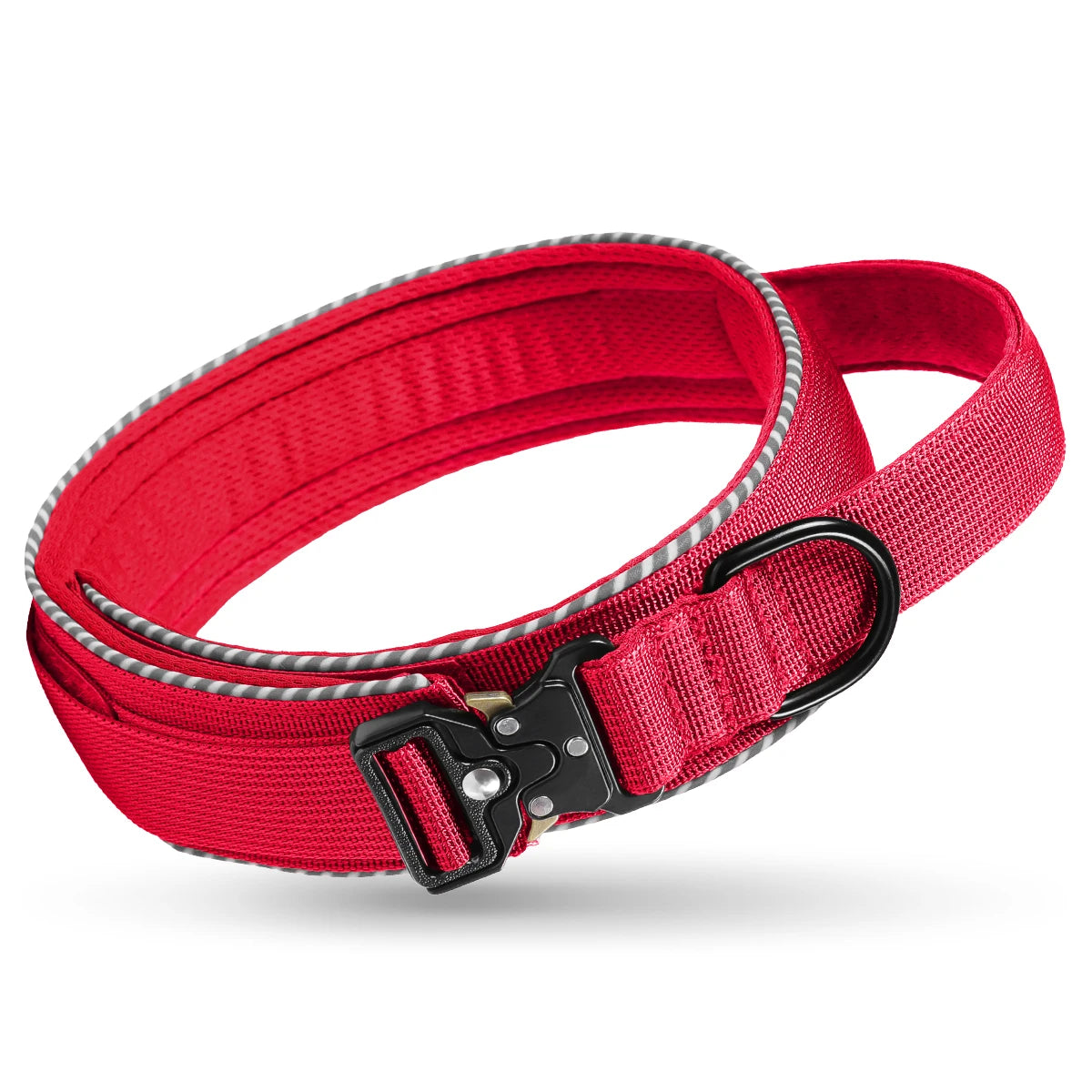 Tactical dog collar, adjustable military training nylon dog collar with control handle and high quality buckle