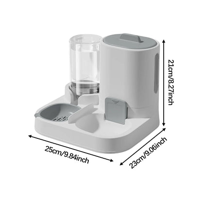 2 in 1 Automatic Pet Feeder Food and Water Dispenser for Cats and Small Dogs Pet Food Bowl Feeding Station Travel Convenient