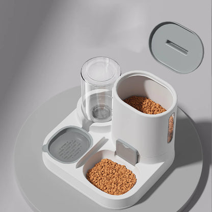2 in 1 Automatic Pet Feeder Food and Water Dispenser for Cats and Small Dogs Pet Food Bowl Feeding Station Travel Convenient