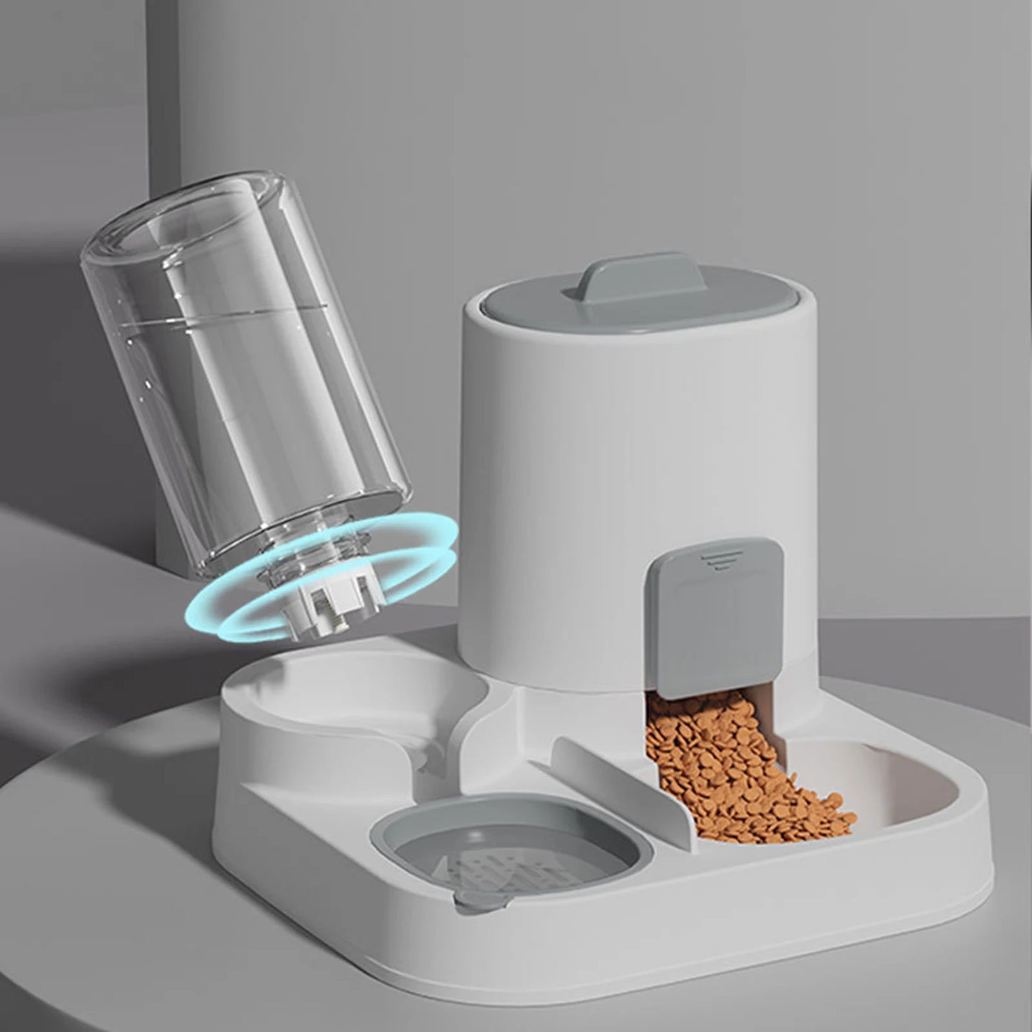2 in 1 Automatic Pet Feeder Food and Water Dispenser for Cats and Small Dogs Pet Food Bowl Feeding Station Travel Convenient