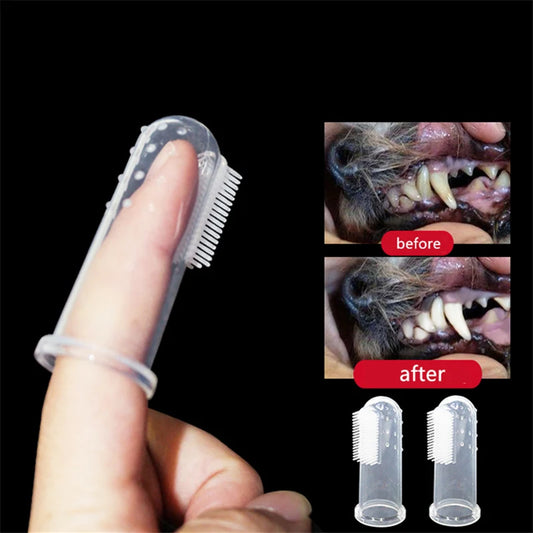 1PC Super Soft Pet Finger Toothbrush – Teddy Dog & Cat Dental Care, Bad Breath & Tartar Removal Tool