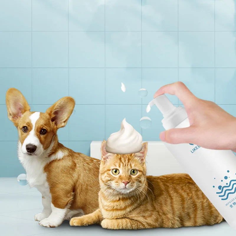 200ml Pet Dry Cleaning Foam – Water-Free Shampoo for Dogs & Cats