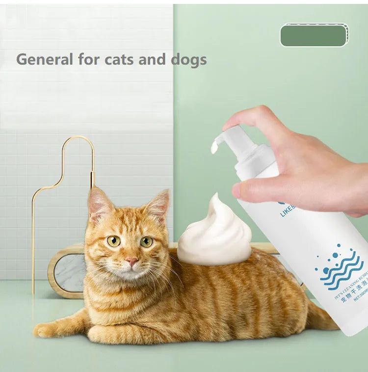 200ml Pet Dry Cleaning Foam – Water-Free Shampoo for Dogs & Cats