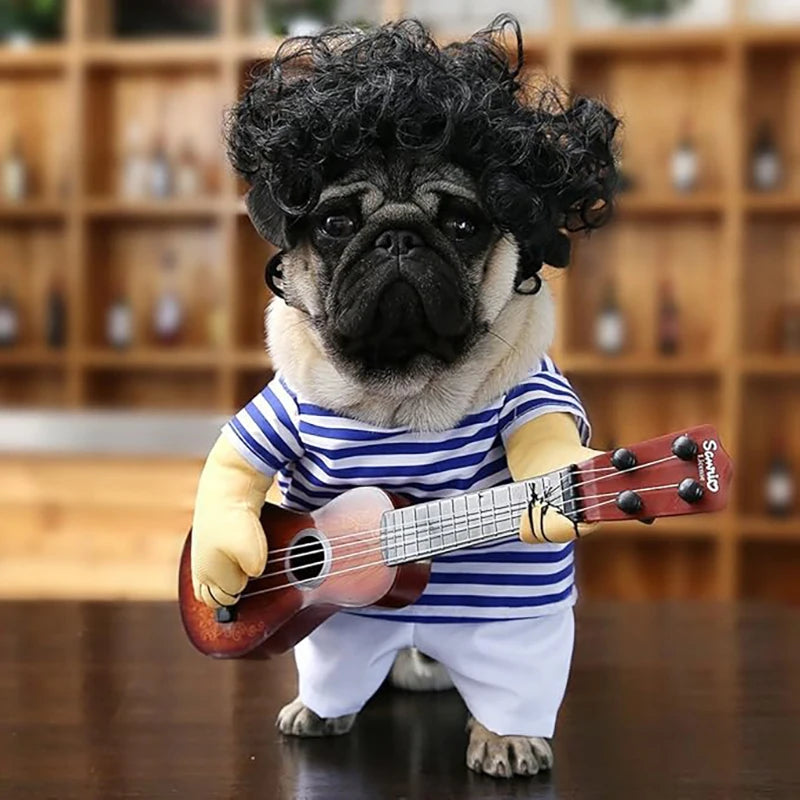 Pet Guitar Costume – Dog & Cat Halloween & Christmas Cosplay Outfit