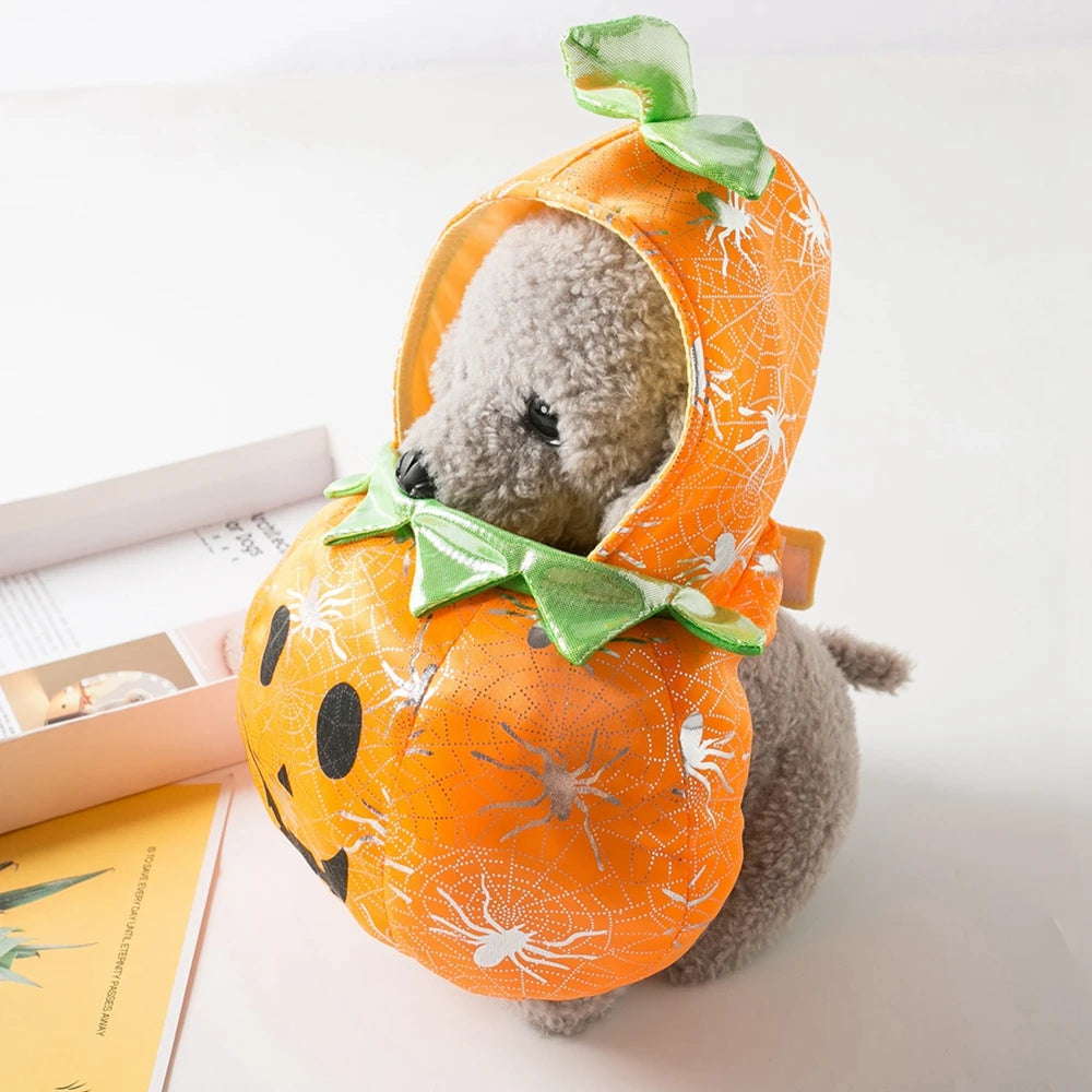 Dog & Cat Halloween Pumpkin Costume – Adjustable Pet Cosplay Outfit for Autumn & Winter