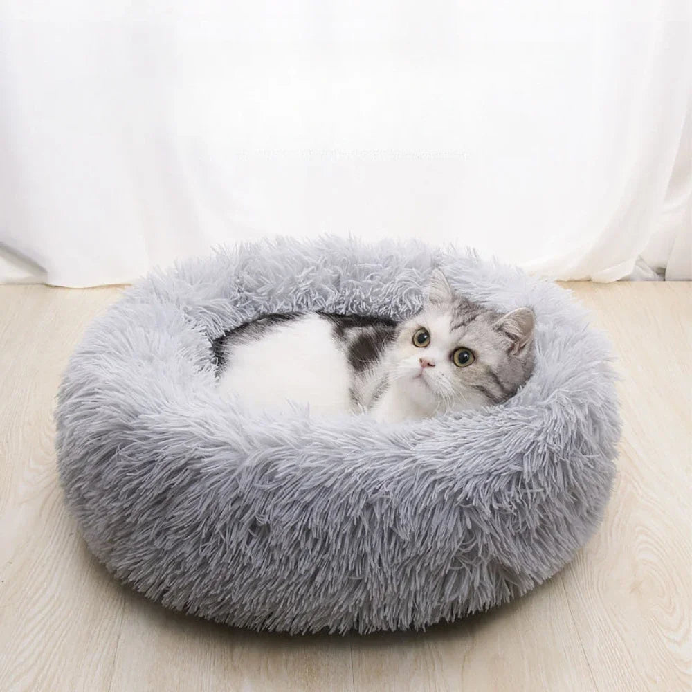 Plush Pet Nest for Winter, Warm & Comfortable Round Sleeping Bed for Dog & Cat, Soft Cozy Nest, Random Color
