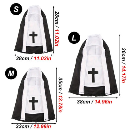 Funny Pet Nun Costume – Adjustable Halloween Outfit for Small Cats & Dogs