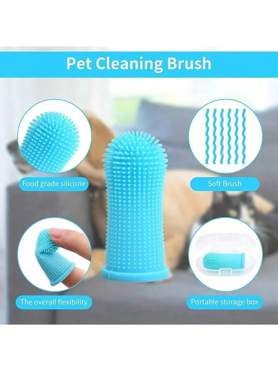 Pet Finger Toothbrush – Silicone Oral Cleaning Brush for Cats & Dogs