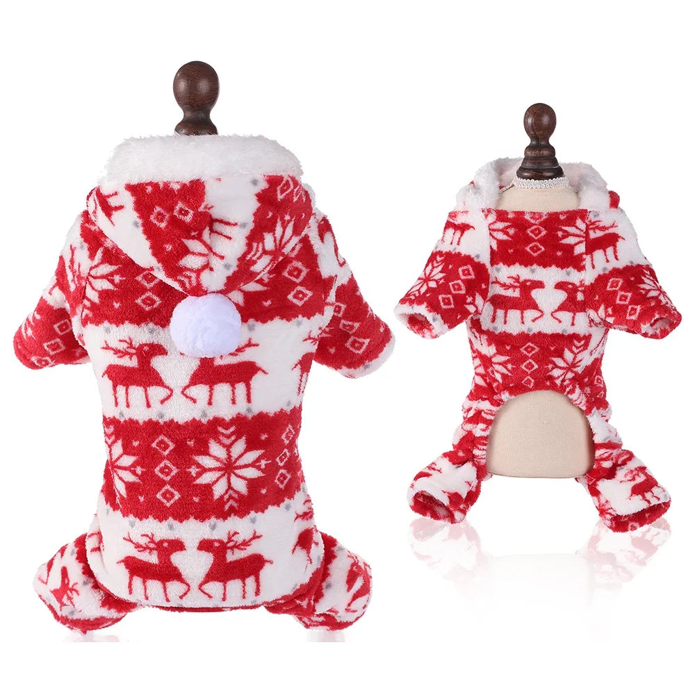 Dog & Cat Christmas Elk Costume – Warm Holiday Sweater for Small & Large Pets