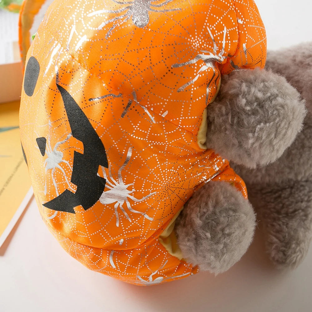 Dog & Cat Halloween Pumpkin Costume – Adjustable Pet Cosplay Outfit for Autumn & Winter