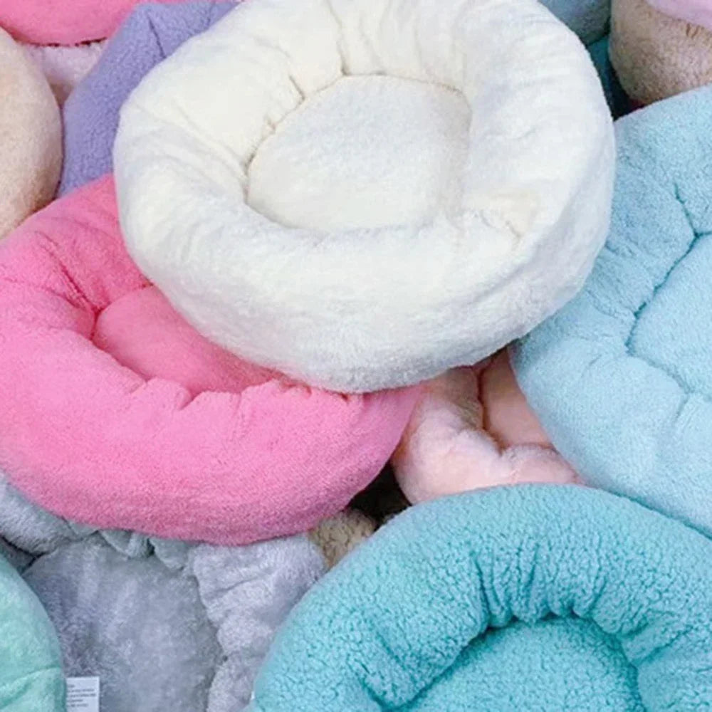 Plush Pet Nest for Winter, Warm & Comfortable Round Sleeping Bed for Dog & Cat, Soft Cozy Nest, Random Color