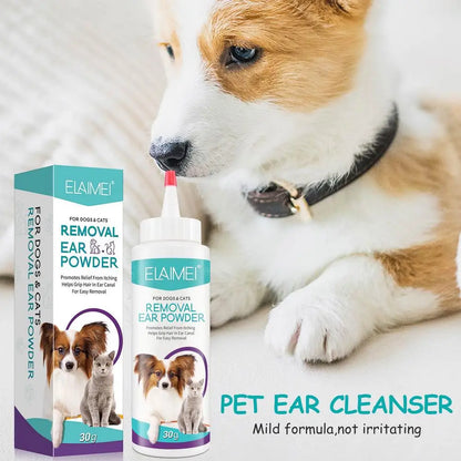 Dog Ear Powder 30g – Safe Ear Wash for Dogs, Cats & Rabbits, Odor Removal & Healthy Ears