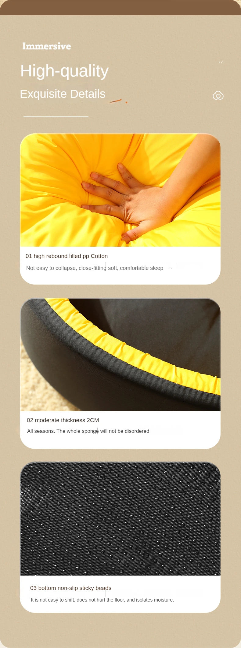 Bed for Dog Cat Pet Kennel Medium Dog Sofa Bed Cushion Pet Calming Dog Bed House Pet Supplies Accessories Four seasons universal