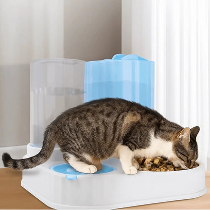 2-in-1 Cat Automatic Feeder Large Capacity Detachable Pet Water Dispenser Dry Wet Separation Cat Dog Food Bowl Drinking