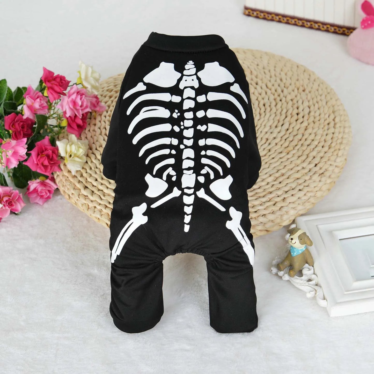 Halloween Skeleton Pet Costume – Glow-in-the-Dark Outfit for Dogs & Cats