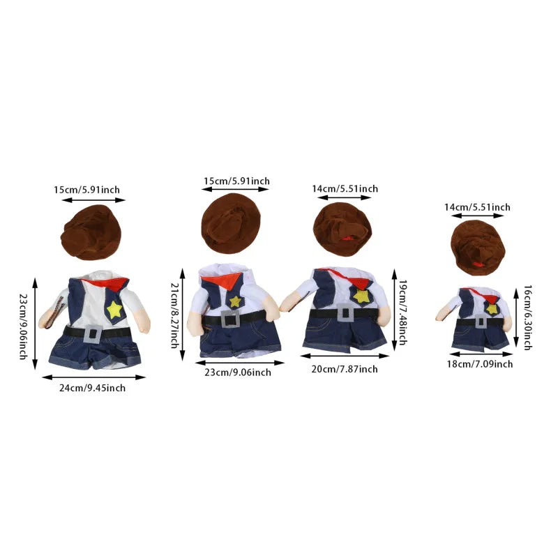 Pet Cowboy Costume – Jeans Hoodie Jumpsuit for Dogs & Cats