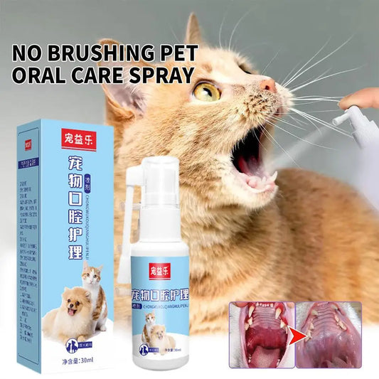 Pet Oral Care Spray – Freshens Breath, Cleans Teeth & Prevents Gingivitis for Dogs & Cats
