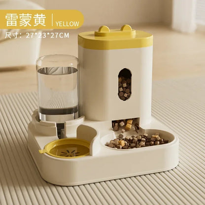 Automatic 2-in-1 Feeder Dog Cat Food Bowl and Water Feeding Device Pet Large Food Dispenser Puppy Pet Kitten Bowl Accessories 1p