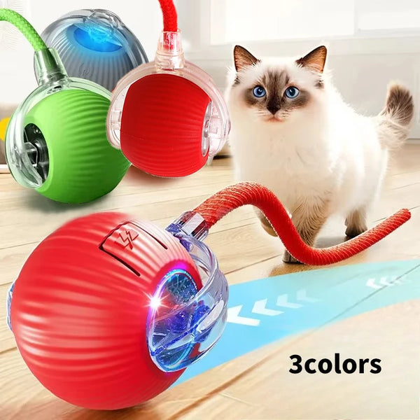 Cat Interactive Ball Toy – Automatic Rolling Rubber Ball for Fun & Exercise