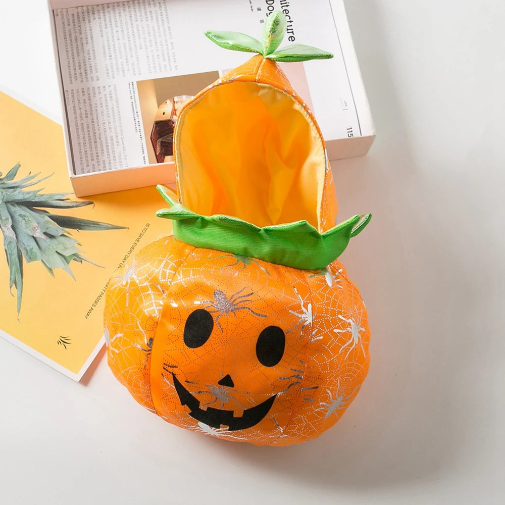 Dog & Cat Halloween Pumpkin Costume – Adjustable Pet Cosplay Outfit for Autumn & Winter