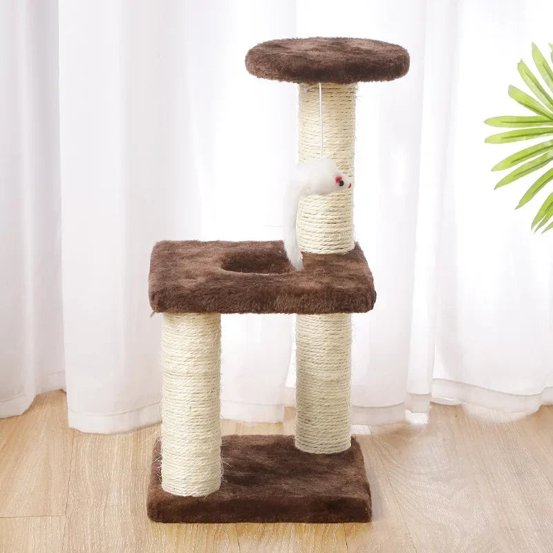3-Layers Cats Scratching Post Sisal Rope Three Pillars for Kitten Grind Claw Cat Climbing Frame Posts Toy Pet Furniture Supplies