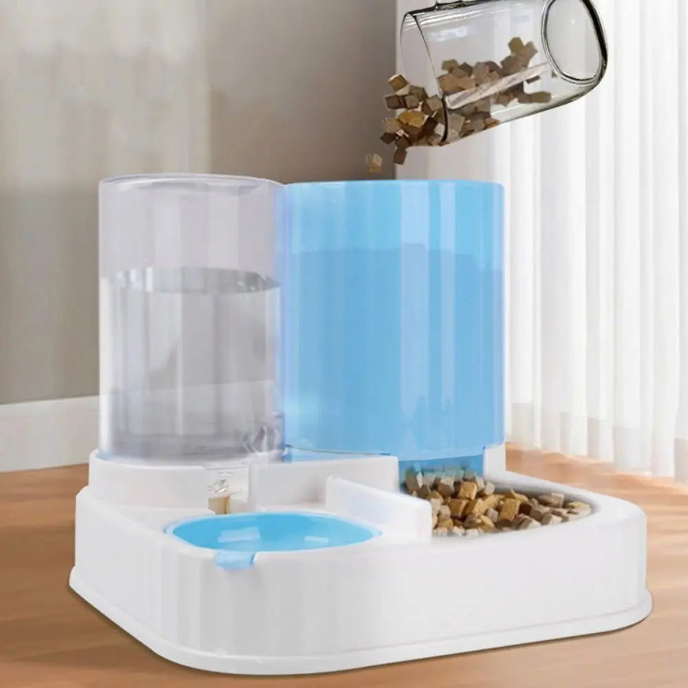2-in-1 Cat Automatic Feeder Large Capacity Detachable Pet Water Dispenser Dry Wet Separation Cat Dog Food Bowl Drinking