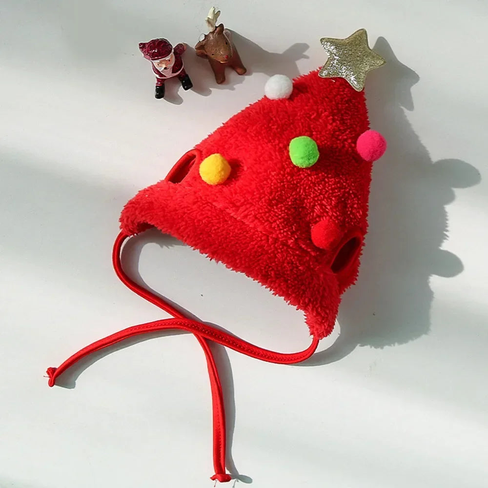 Christmas Pet Costume – Santa & Elk Hat with Bandana Bib Scarf Set for Dogs & Cats