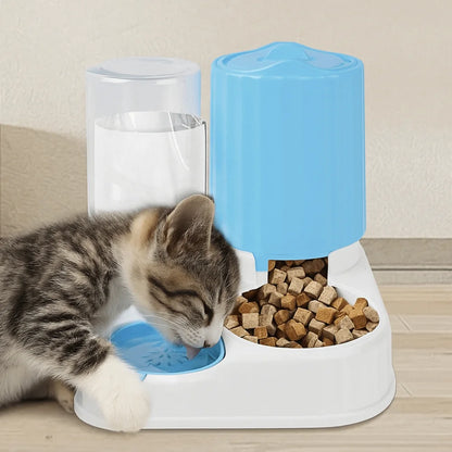 2-in-1 Cat Automatic Feeder Large Capacity Detachable Pet Water Dispenser Dry Wet Separation Cat Dog Food Bowl Drinking