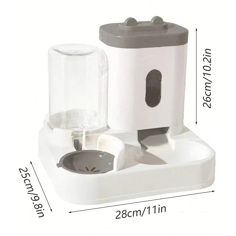 Automatic 2-in-1 Feeder Dog Cat Food Bowl and Water Feeding Device Pet Large Food Dispenser Puppy Pet Kitten Bowl Accessories 1p