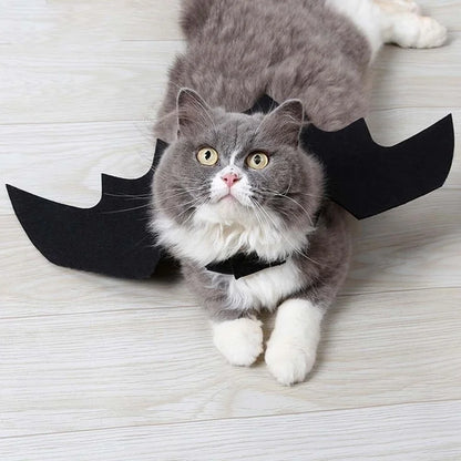 Halloween Pet Costume – Black Bat Wings Harness Outfit for Cats & Dogs