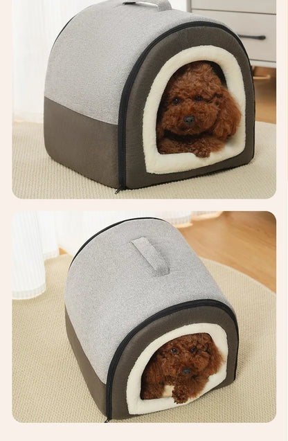 Warm Dog House Detachable Pet Sleeping Bed for Small Medium Dogs Cats Soft Non-slip Dog Kennel Puppy Kitten Nest Pet Supplies