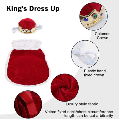 Royal Pet Couple Costume Set – Matching Outfits with Crowns & Capes for Cats & Dogs