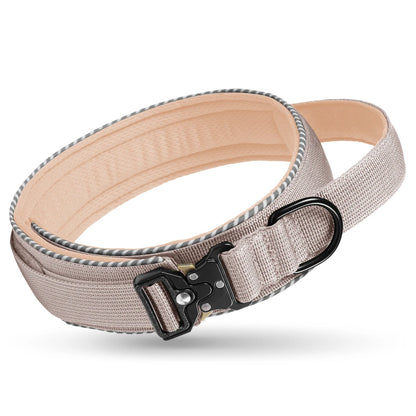 Tactical dog collar, adjustable military training nylon dog collar with control handle and high quality buckle