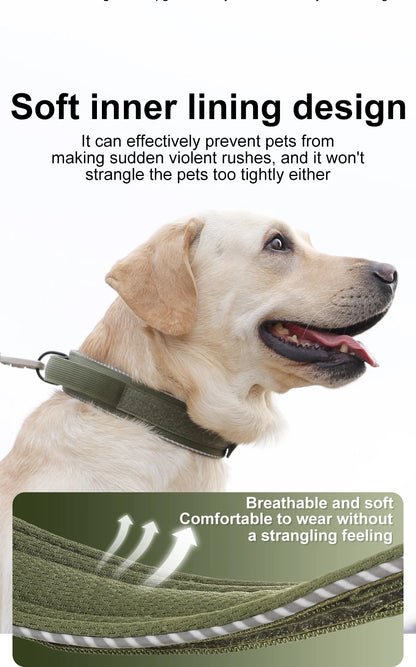 Tactical dog collar, adjustable military training nylon dog collar with control handle and high quality buckle