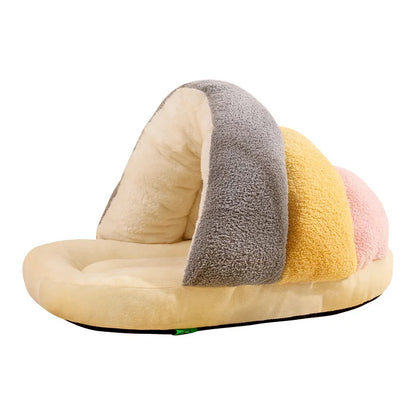 Winter Warm Pet Cat Bed Semi-enclosed Pet Sleeping Bag for Cats Mini Dogs Soft Plush Kitten House Cave Cat Accessories