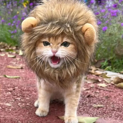 Cute Lion Mane Pet Costume Hat – Funny Cat & Dog Wig with Ears for Cosplay & Party