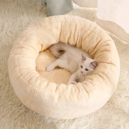 Plush Pet Nest for Winter, Warm & Comfortable Round Sleeping Bed for Dog & Cat, Soft Cozy Nest, Random Color