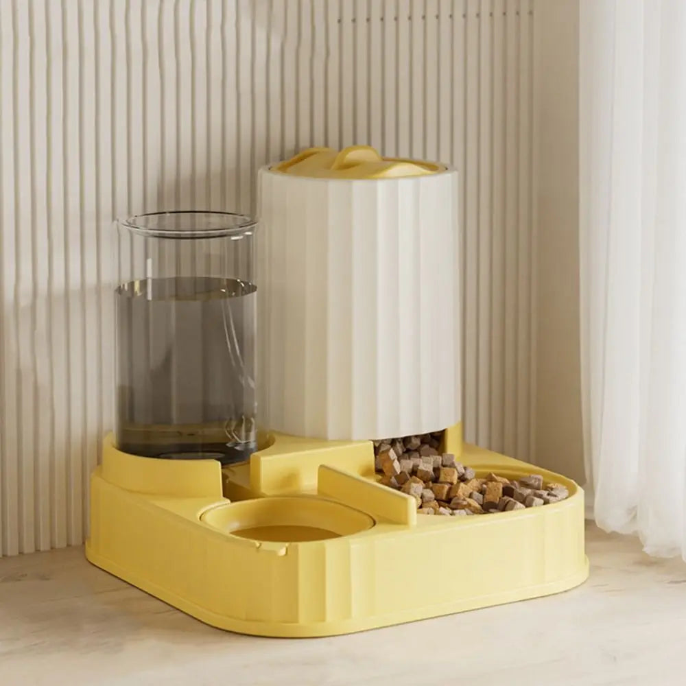 2-in-1 Cat Automatic Feeder Large Capacity Detachable Pet Water Dispenser Dry Wet Separation Cat Dog Food Bowl Drinking