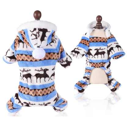 Dog & Cat Christmas Elk Costume – Warm Holiday Sweater for Small & Large Pets