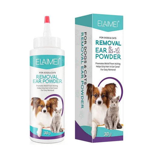 Dog Ear Powder 30g – Safe Ear Wash for Dogs, Cats & Rabbits, Odor Removal & Healthy Ears
