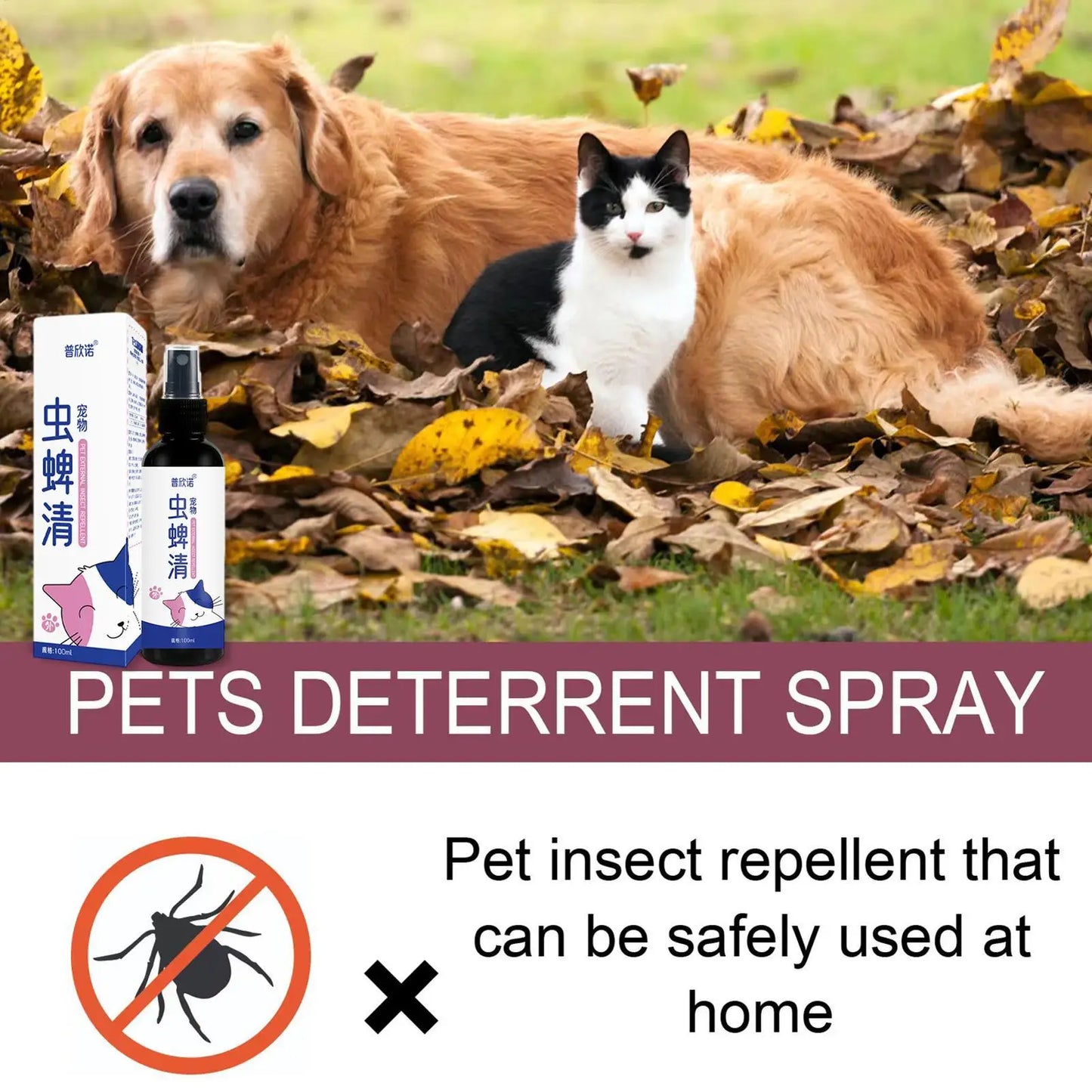 Pet Tick Spray 100ml – Repels Ticks & Fleas for Cats & Dogs