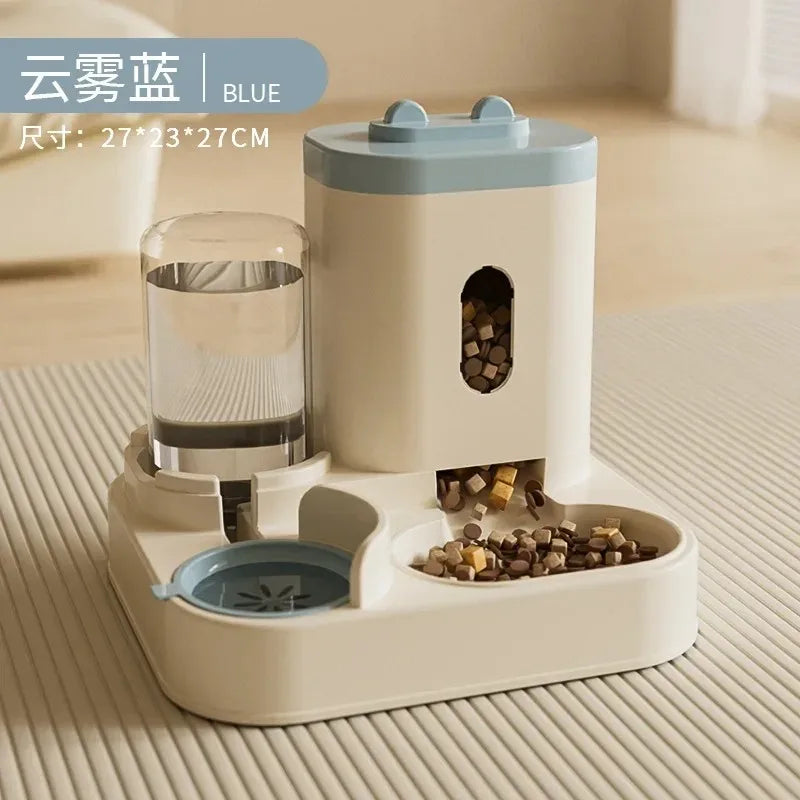Automatic 2-in-1 Feeder Dog Cat Food Bowl and Water Feeding Device Pet Large Food Dispenser Puppy Pet Kitten Bowl Accessories 1p
