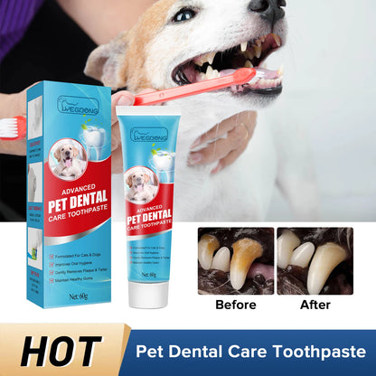 Pet Oral Care Toothpaste – Cleans Tartar & Plaque, Freshens Breath, Edible for Dogs & Cats