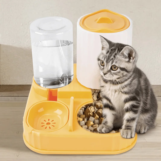 2-in-1 Cat Automatic Feeder Large Capacity Detachable Pet Water Dispenser Dry Wet Separation Cat Dog Food Bowl Drinking
