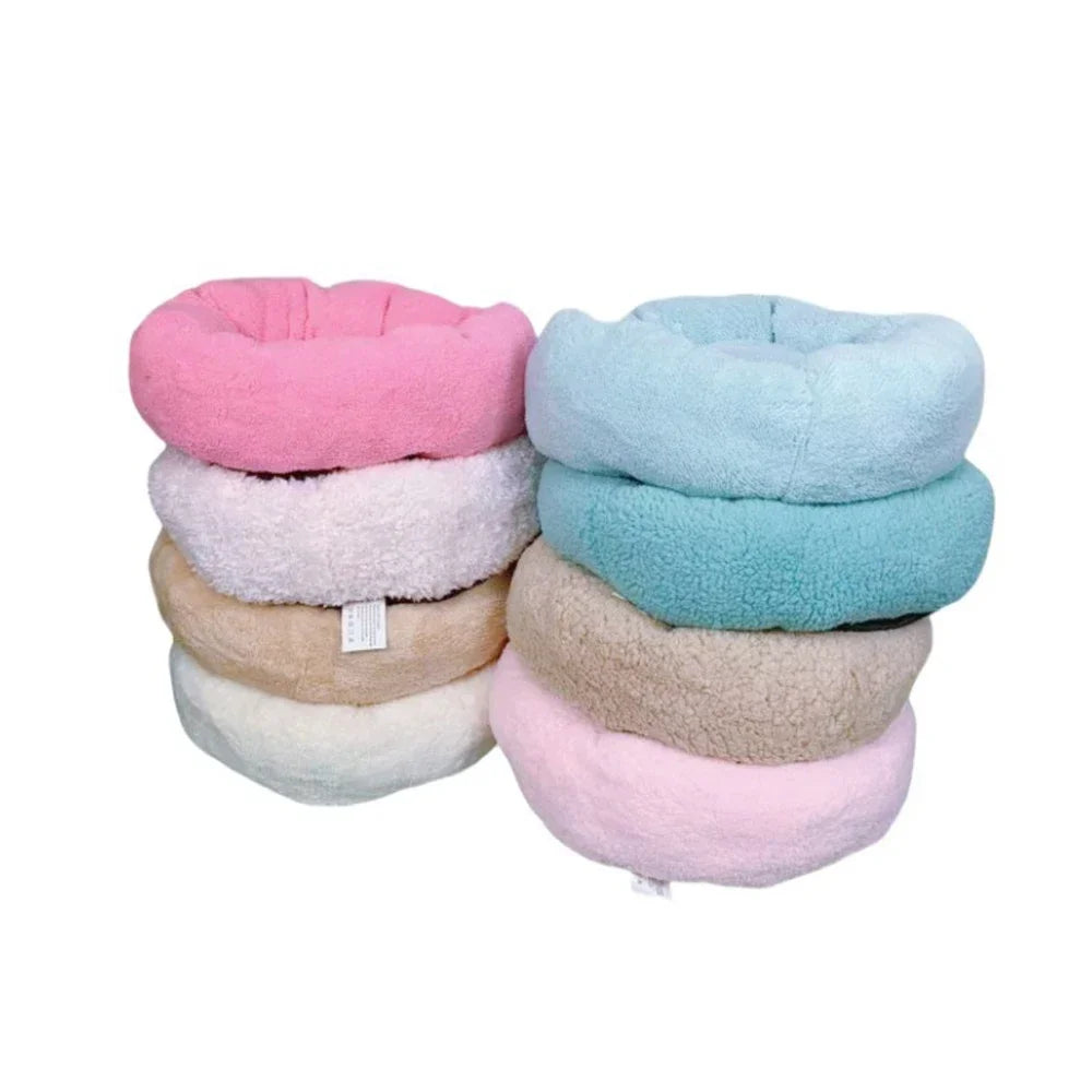 Plush Pet Nest for Winter, Warm & Comfortable Round Sleeping Bed for Dog & Cat, Soft Cozy Nest, Random Color