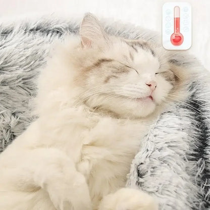 Winter Long Plush Cat Bed Round Pet House Cushion Cat House Warm Kitty Basket Dog Bed Sleep Bag Nest for Small Cat Products
