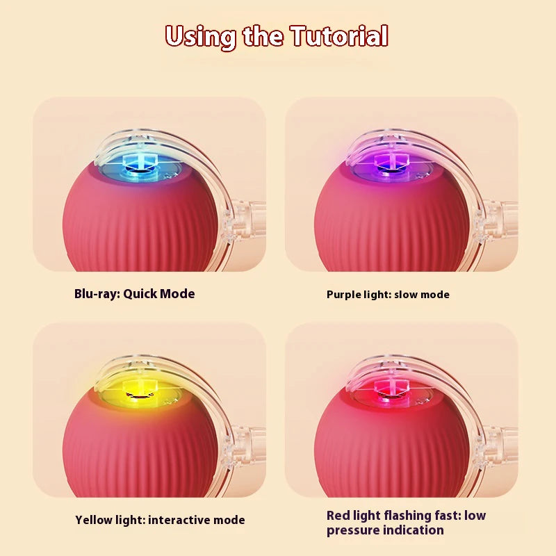 Cat Interactive Ball Toy – Automatic Rolling Rubber Ball for Fun & Exercise